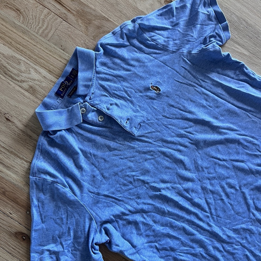 Polo Ralph Lauren Classic Fit light Blue Polo Shirt Small brown Pony Logo cotton - Picture 4 of 7
